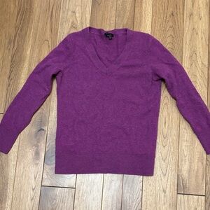Talbots Cashmere Dark Magenta V-Neck Sweater